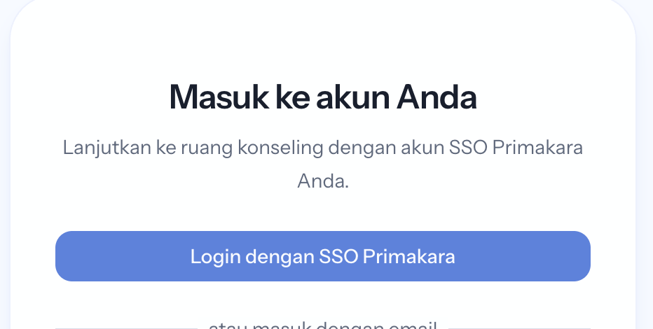 Tombol Login dengan SSO Primakara